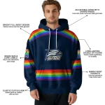 personalized georgia southern eagles rainbow stripes blue hoodie best selling