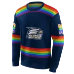 personalized georgia southern eagles rainbow stripes blue hoodie best selling