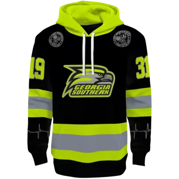 personalized georgia southern eagles safety motif black neon green hoodie best selling