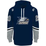 personalized georgia southern eagles striped sleeves blue hoodie best selling