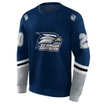 personalized georgia southern eagles striped sleeves blue hoodie best selling