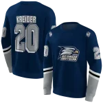 personalized georgia southern eagles striped sleeves blue hoodie best selling