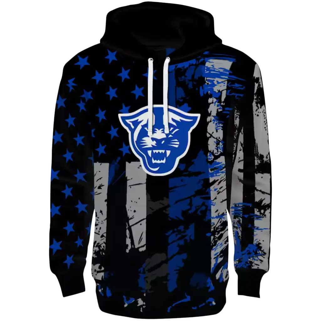 personalized georgia state panthers distressed flag blue black hoodie best selling personalized georgia state panthers distressed flag blue black hoodie best selling