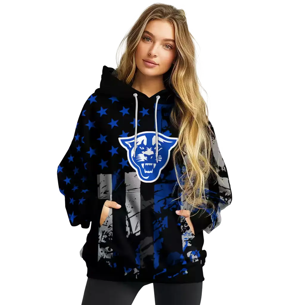 personalized georgia state panthers distressed flag blue black hoodie high quality personalized georgia state panthers distressed flag blue black hoodie high quality