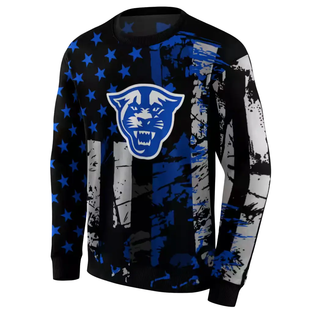 personalized georgia state panthers distressed flag blue black hoodie new arrival personalized georgia state panthers distressed flag blue black hoodie new arrival