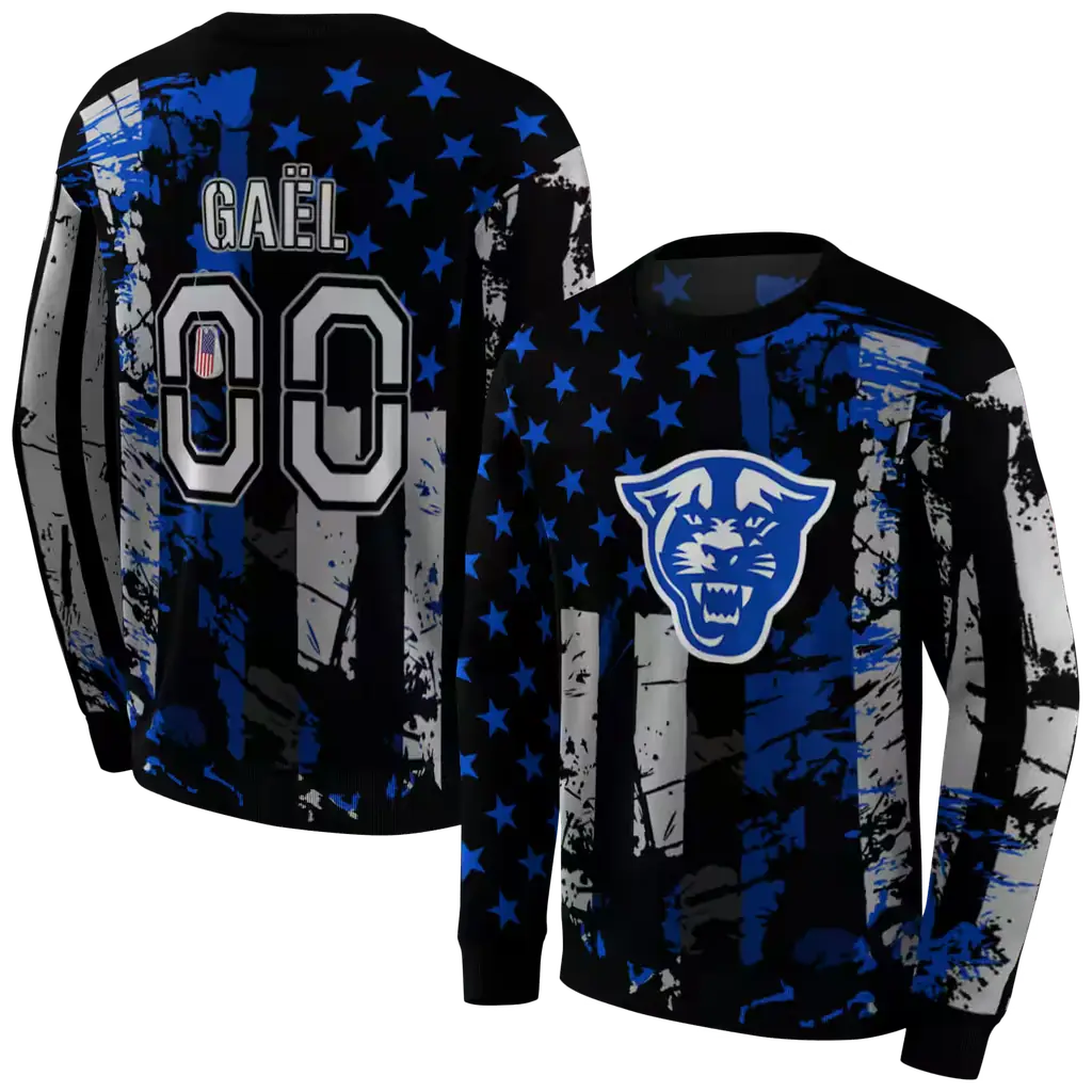 personalized georgia state panthers distressed flag blue black hoodie premium grade personalized georgia state panthers distressed flag blue black hoodie premium grade