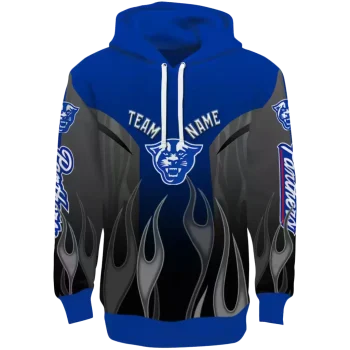 personalized georgia state panthers flame design blue hoodie best selling