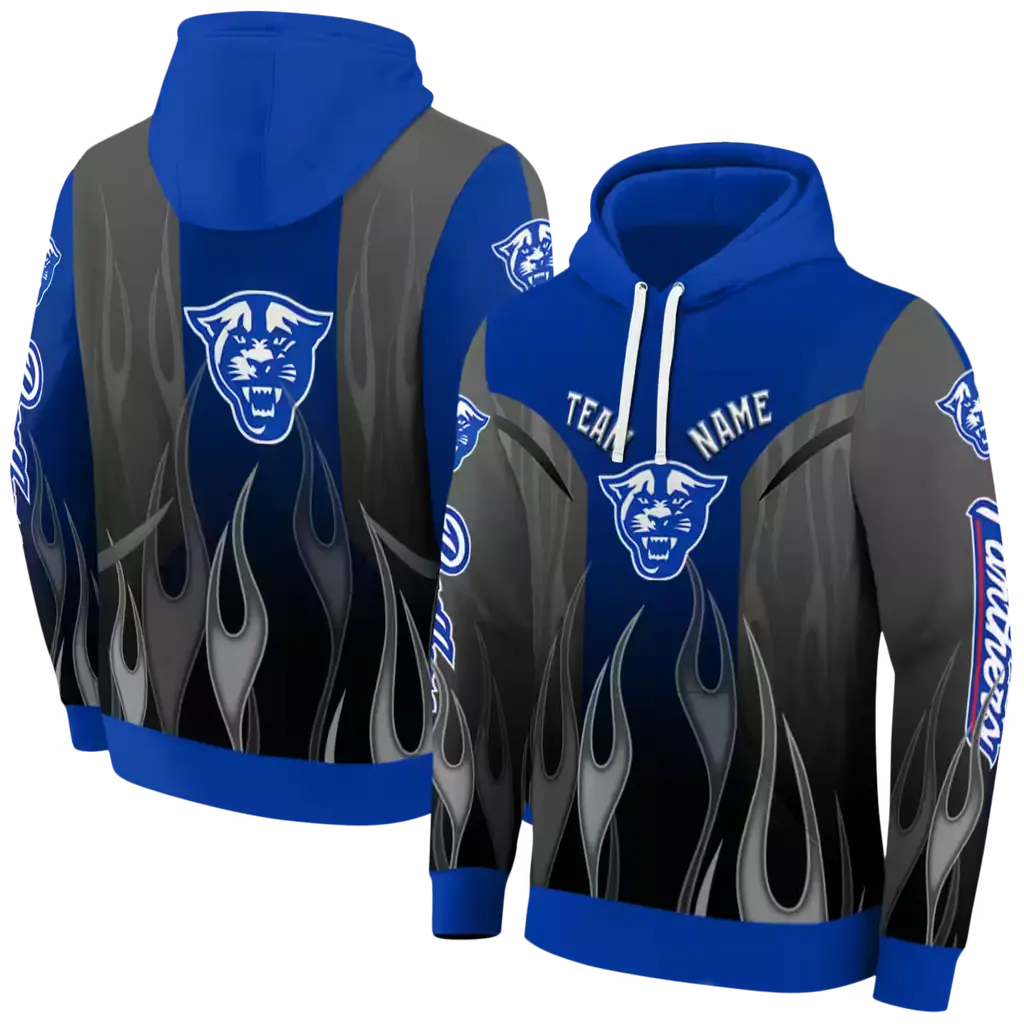 personalized georgia state panthers flame design blue hoodie fashion forward personalized georgia state panthers flame design blue hoodie fashion forward