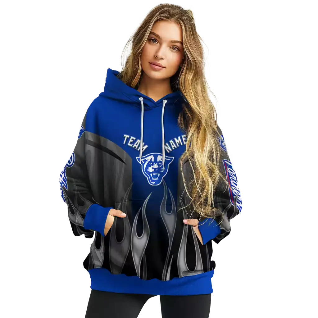 personalized georgia state panthers flame design blue hoodie high quality personalized georgia state panthers flame design blue hoodie high quality