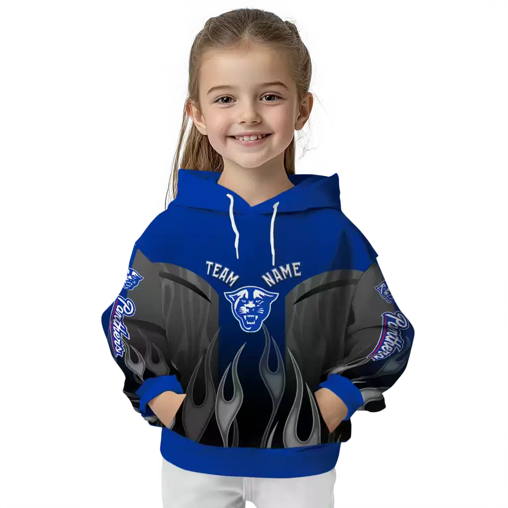personalized georgia state panthers flame design blue hoodie top rated personalized georgia state panthers flame design blue hoodie top rated