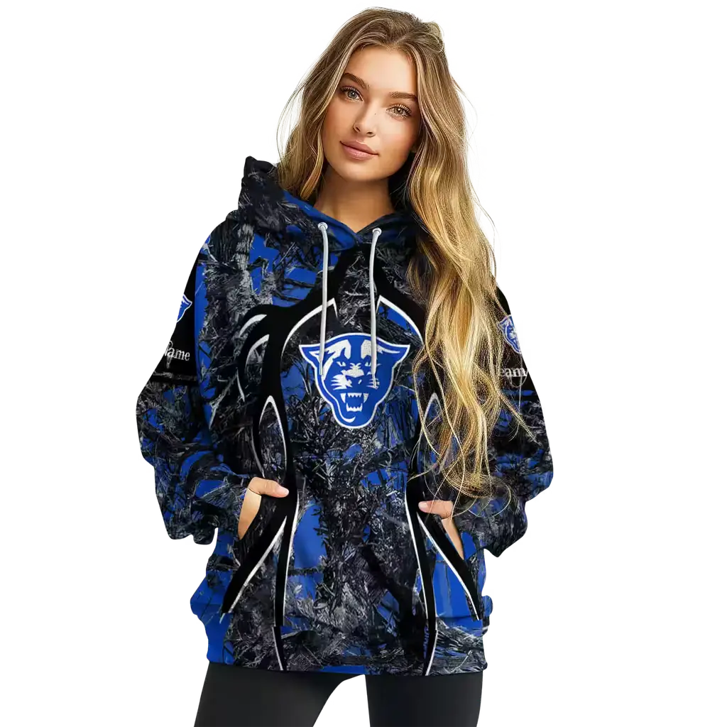 personalized georgia state panthers hunting theme blue black hoodie high quality personalized georgia state panthers hunting theme blue black hoodie high quality