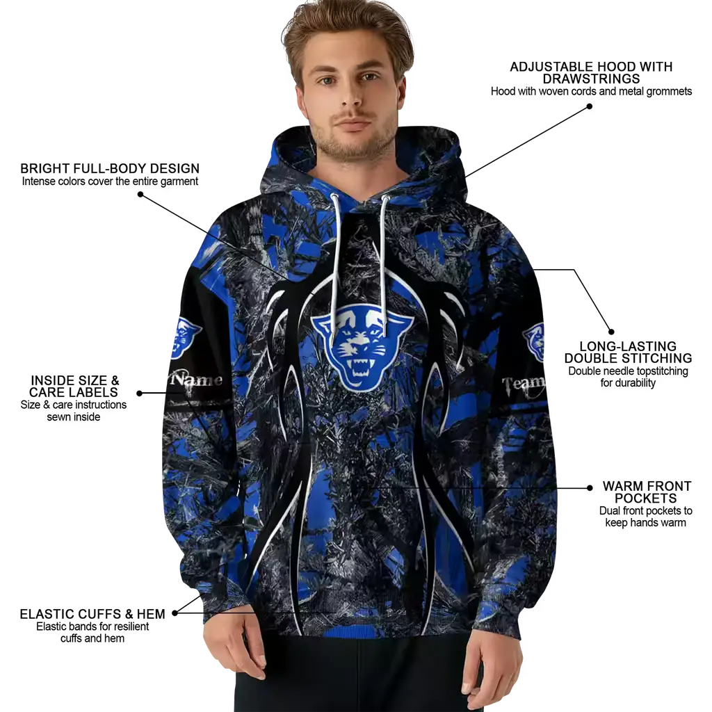 personalized georgia state panthers hunting theme blue black hoodie latest model personalized georgia state panthers hunting theme blue black hoodie latest model