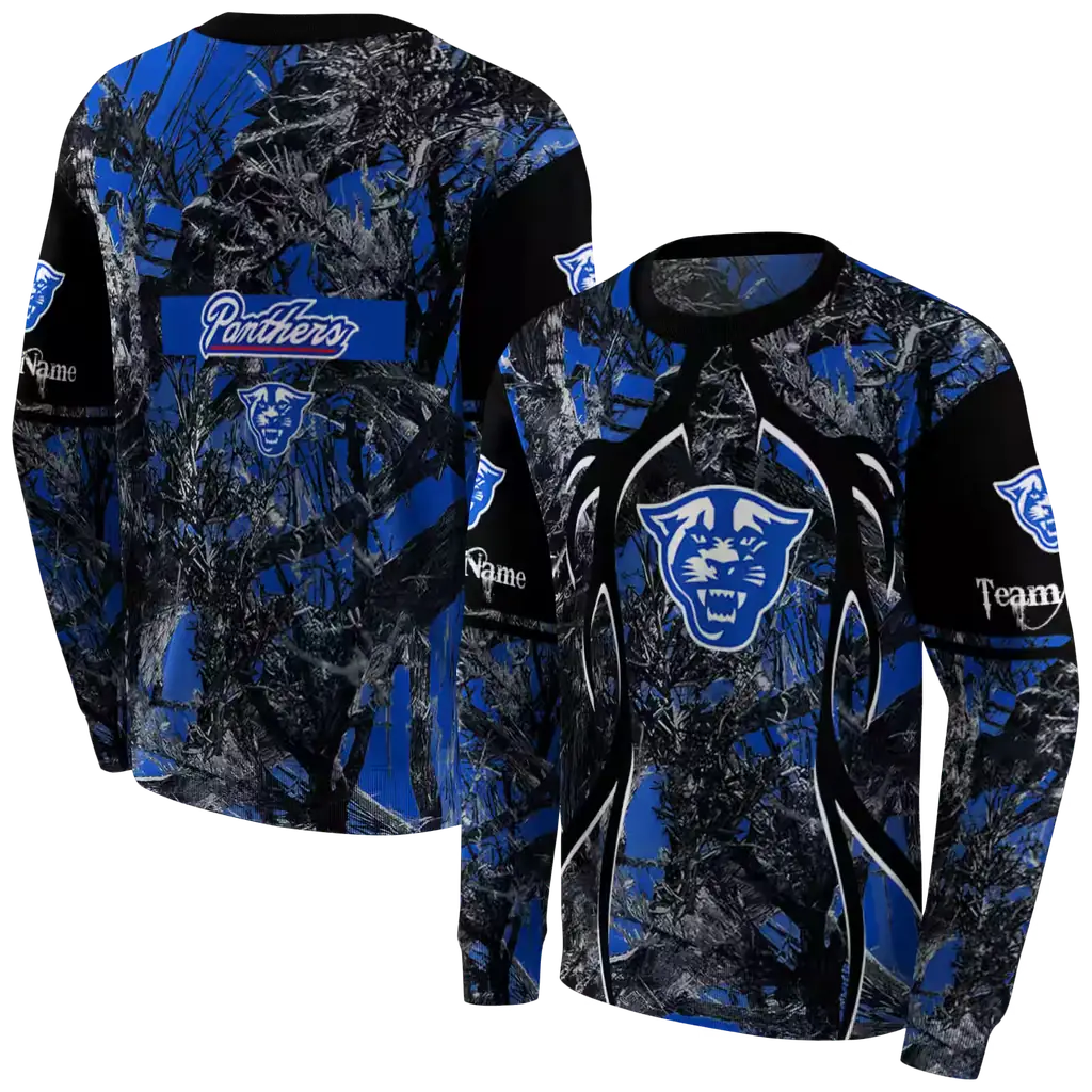 personalized georgia state panthers hunting theme blue black hoodie premium grade personalized georgia state panthers hunting theme blue black hoodie premium grade