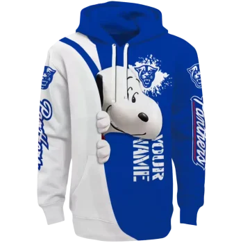 personalized georgia state panthers peeking snoopy blue hoodie best selling