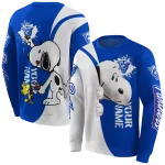personalized georgia state panthers peeking snoopy blue hoodie best selling