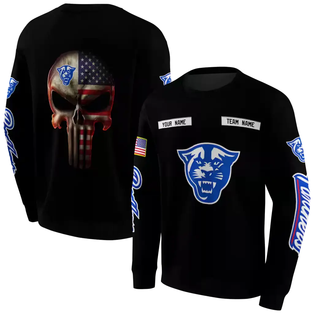 personalized georgia state panthers punisher skull black hoodie premium grade personalized georgia state panthers punisher skull black hoodie premium grade