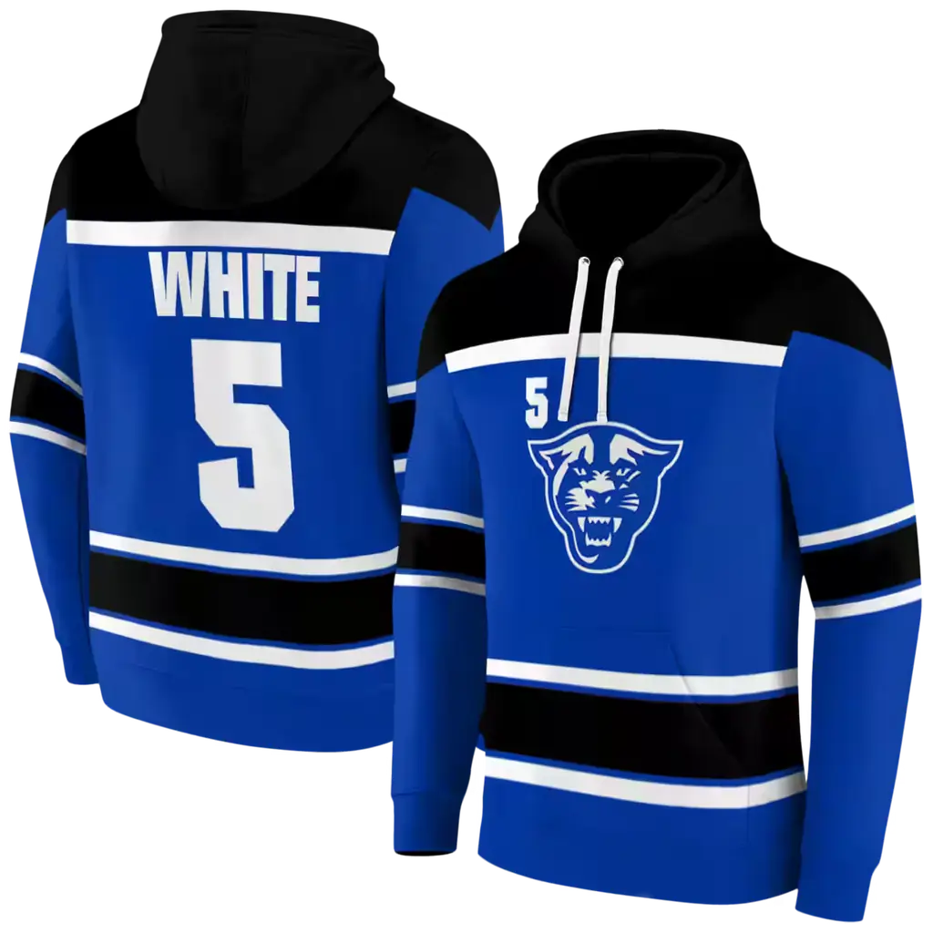 personalized georgia state panthers striped pattern blue hoodie fashion forward personalized georgia state panthers striped pattern blue hoodie fashion forward