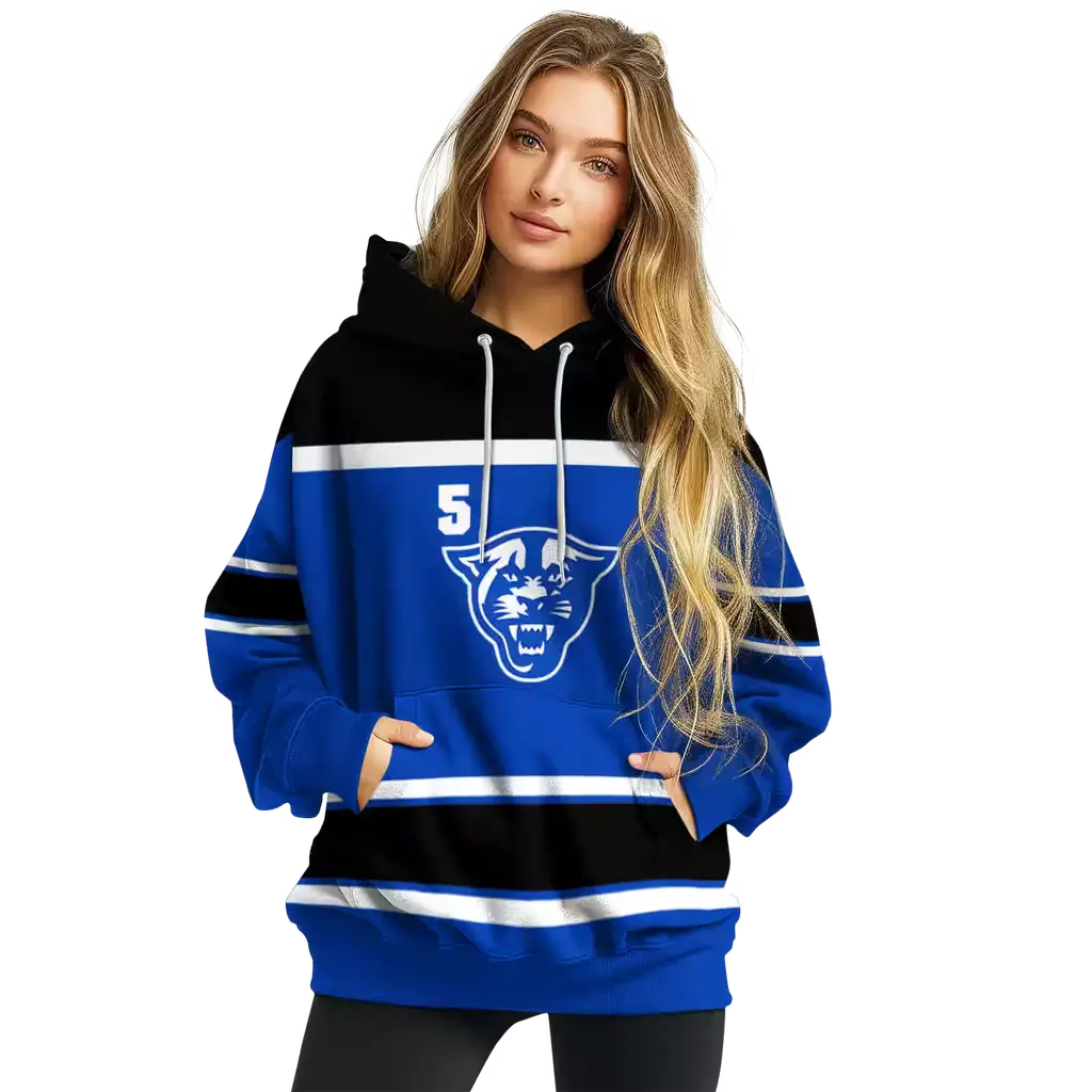 personalized georgia state panthers striped pattern blue hoodie high quality personalized georgia state panthers striped pattern blue hoodie high quality