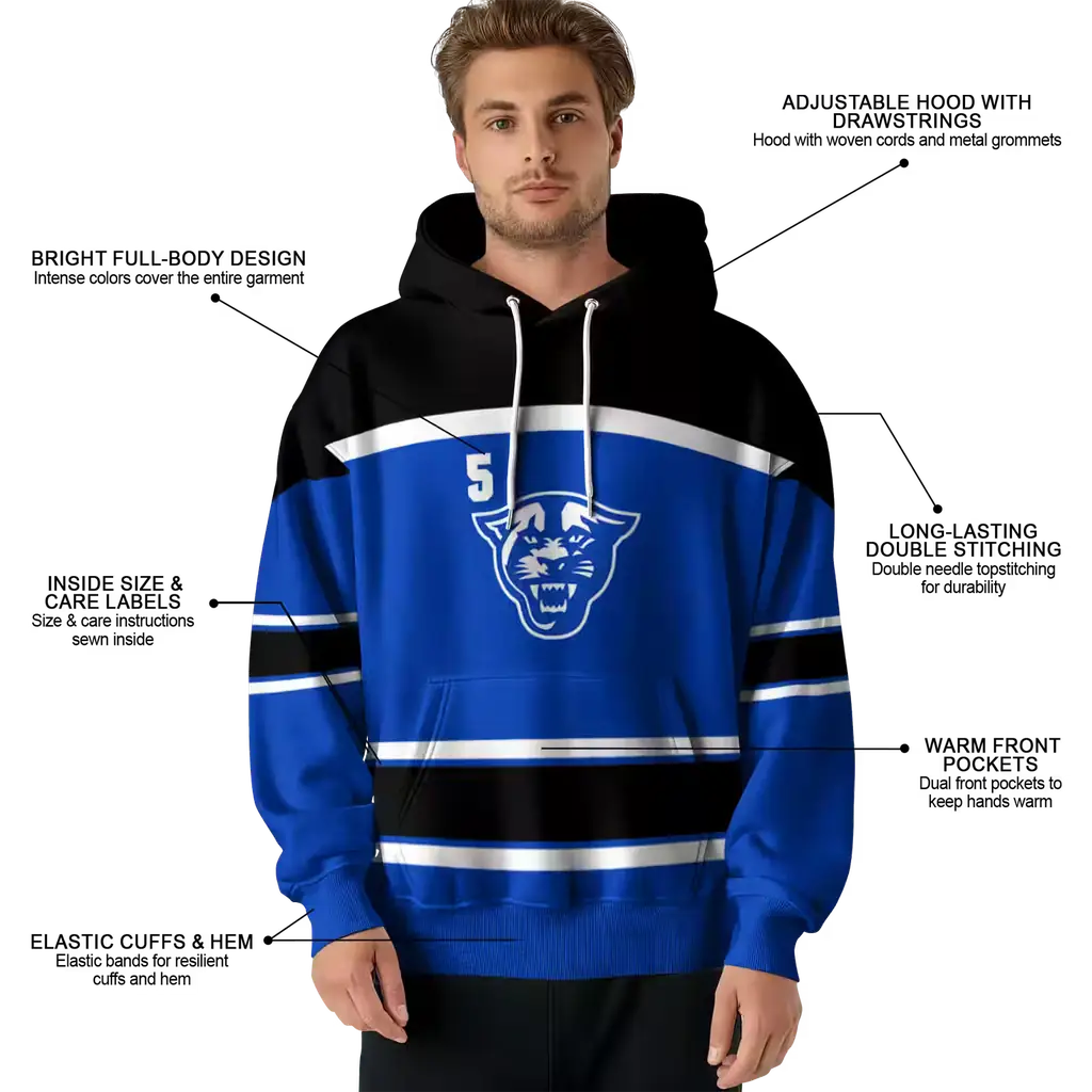 personalized georgia state panthers striped pattern blue hoodie latest model personalized georgia state panthers striped pattern blue hoodie latest model