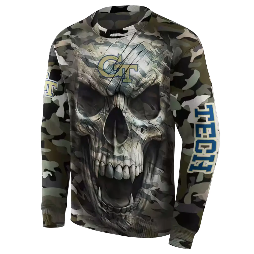 personalized georgia tech yellow jackets camo skull hoodie new arrival personalized georgia tech yellow jackets camo skull hoodie new arrival