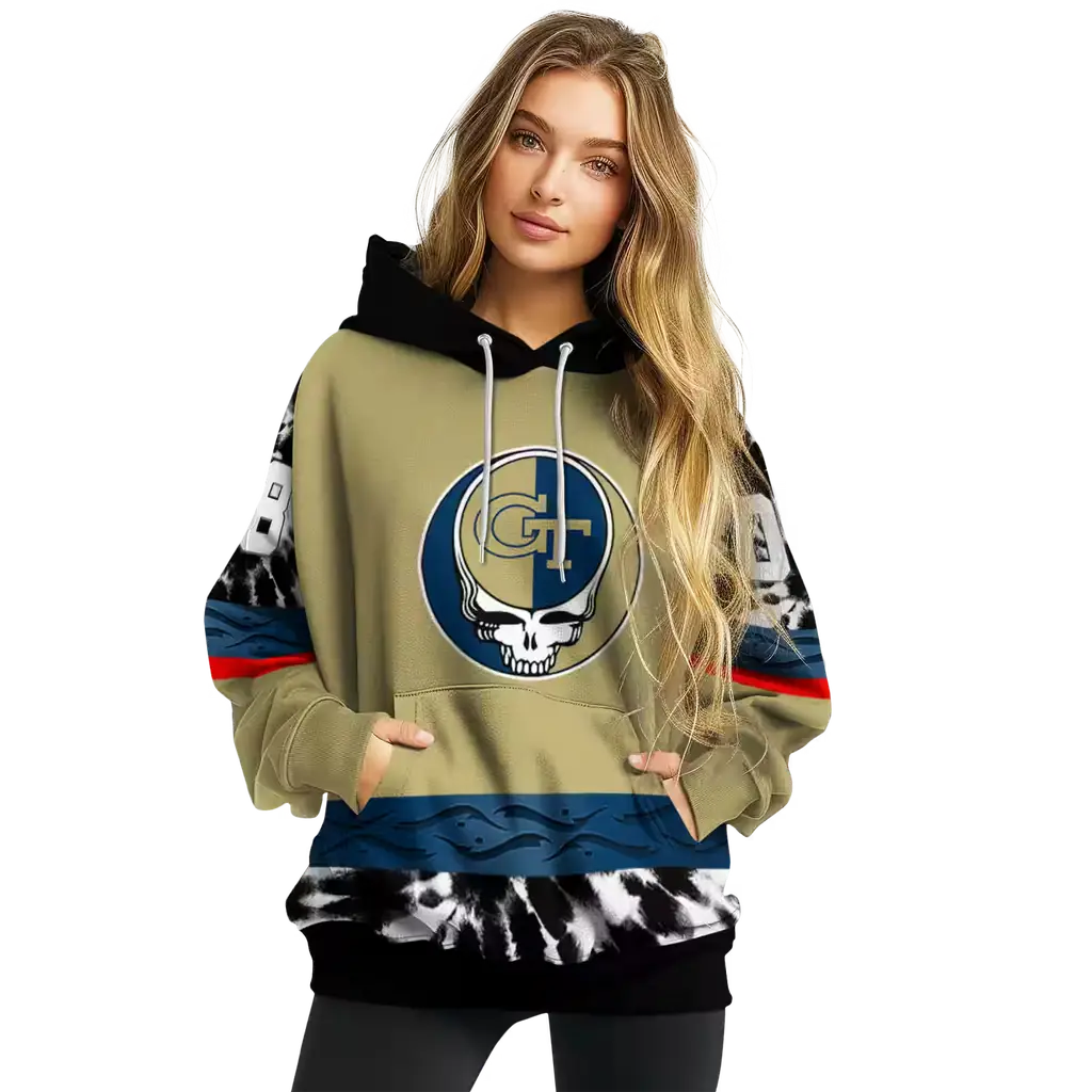 personalized georgia tech yellow jackets grateful vibes gold hoodie high quality personalized georgia tech yellow jackets grateful vibes gold hoodie high quality