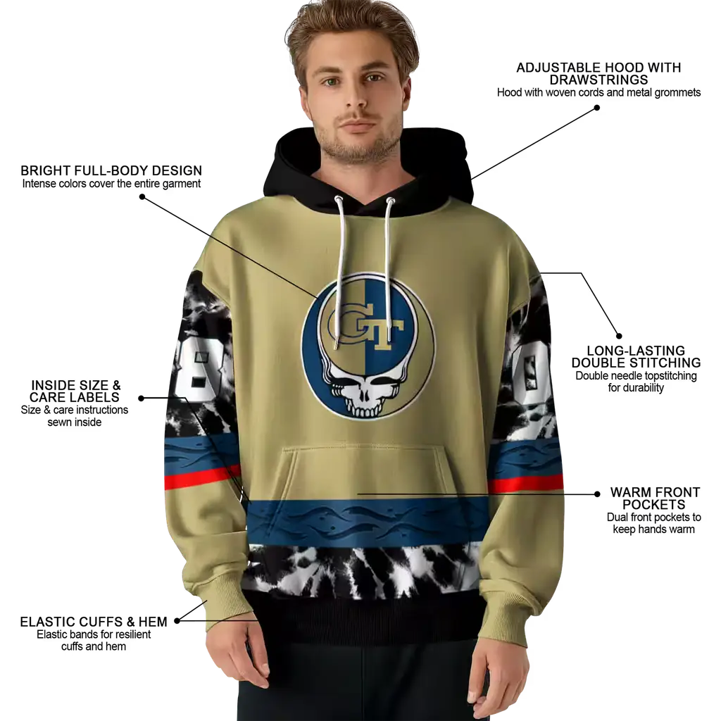 personalized georgia tech yellow jackets grateful vibes gold hoodie latest model personalized georgia tech yellow jackets grateful vibes gold hoodie latest model