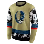 personalized georgia tech yellow jackets grateful vibes gold hoodie best selling