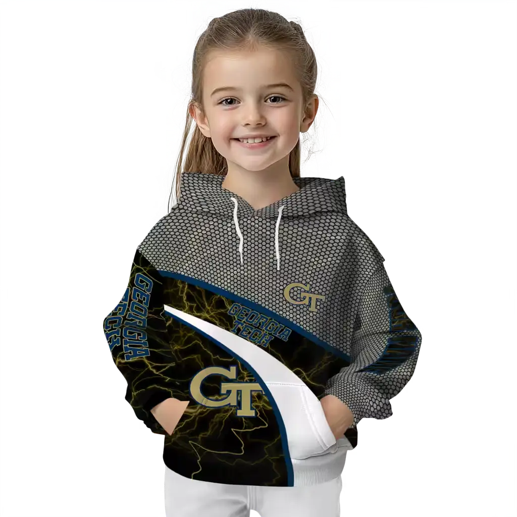 personalized georgia tech yellow jackets hexagonal mesh gold black gray hoodie top rated personalized georgia tech yellow jackets hexagonal mesh gold black gray hoodie top rated