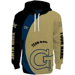 personalized georgia tech yellow jackets minimalist design gold black hoodie best selling