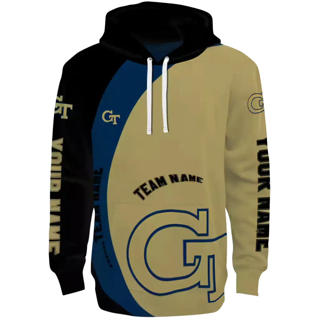 personalized georgia tech yellow jackets minimalist design gold black hoodie best selling personalized georgia tech yellow jackets minimalist design gold black hoodie best selling
