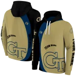 personalized georgia tech yellow jackets minimalist design gold black hoodie best selling