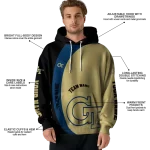 personalized georgia tech yellow jackets minimalist design gold black hoodie best selling