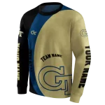 personalized georgia tech yellow jackets minimalist design gold black hoodie best selling