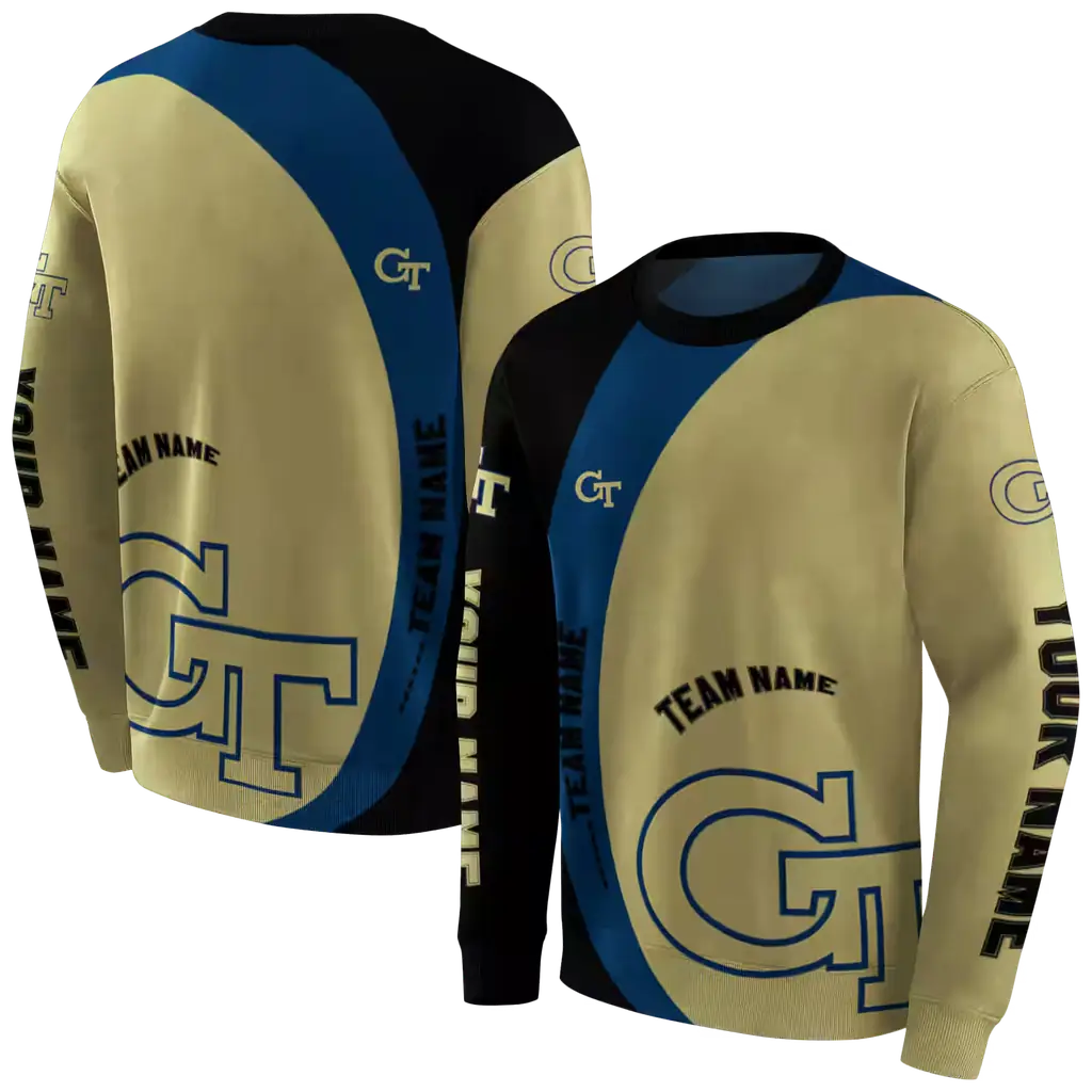 personalized georgia tech yellow jackets minimalist design gold black hoodie premium grade personalized georgia tech yellow jackets minimalist design gold black hoodie premium grade