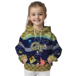 personalized georgia tech yellow jackets spongebob patrick star gold navy hoodie top rated