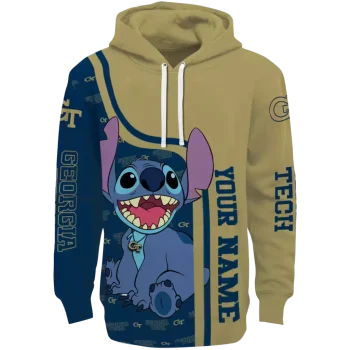 personalized georgia tech yellow jackets stitch gold hoodie best selling