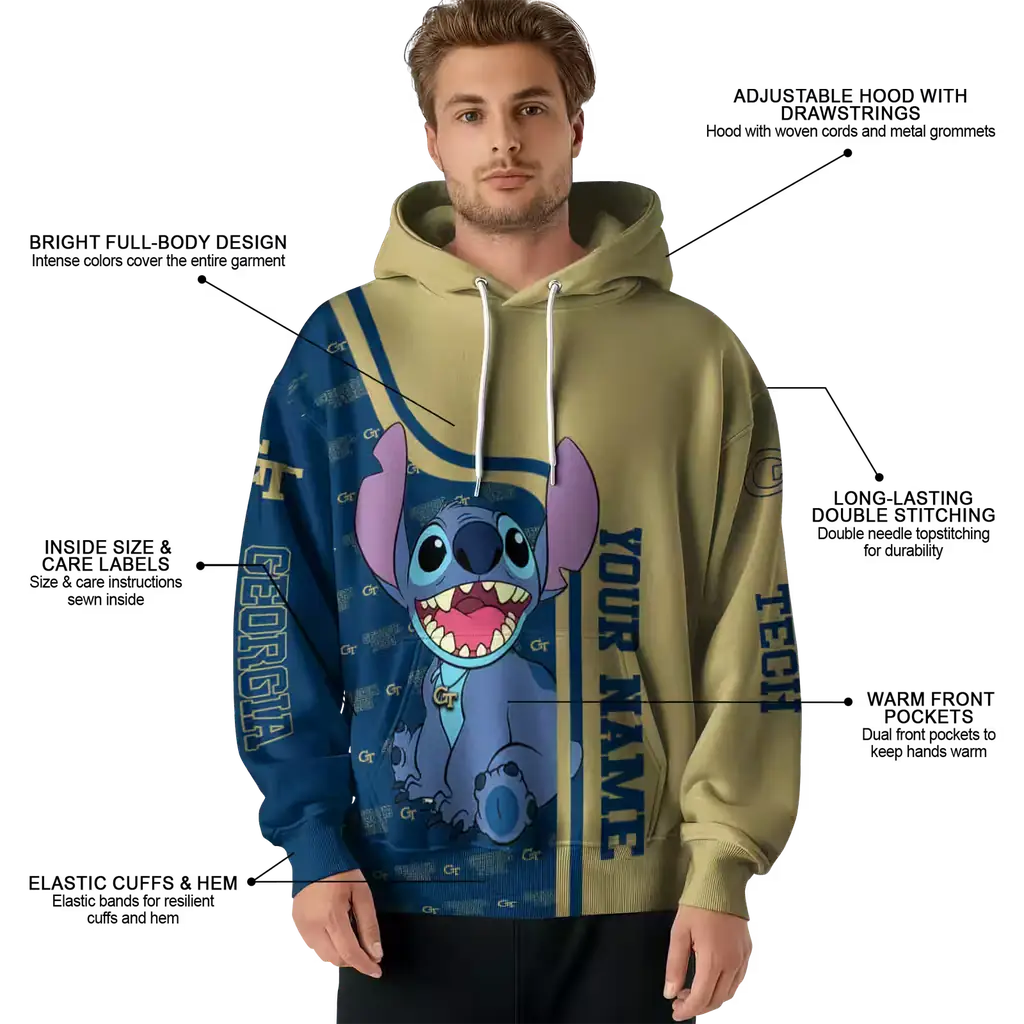 personalized georgia tech yellow jackets stitch gold hoodie latest model personalized georgia tech yellow jackets stitch gold hoodie latest model