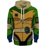 personalized georgia tech yellow jackets superhero armor gold green hoodie best selling