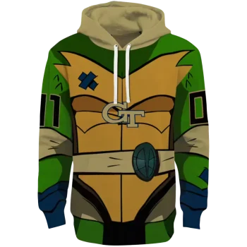personalized georgia tech yellow jackets superhero armor gold green hoodie best selling