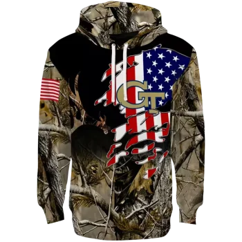 personalized georgia tech yellow jackets tree camo hoodie best selling