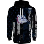 personalized gonzaga bulldogs distressed flag blue black hoodie best selling