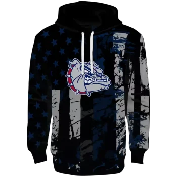 personalized gonzaga bulldogs distressed flag blue black hoodie best selling