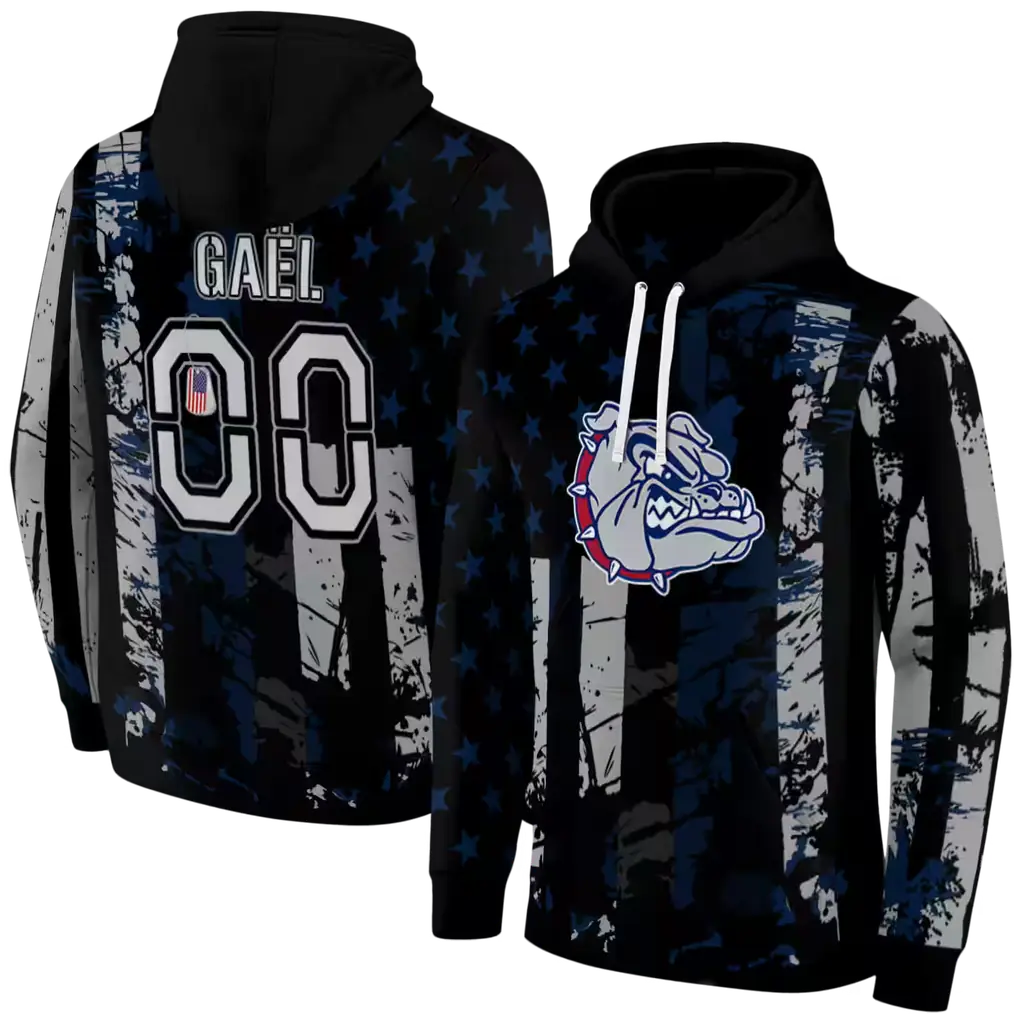 personalized gonzaga bulldogs distressed flag blue black hoodie fashion forward personalized gonzaga bulldogs distressed flag blue black hoodie fashion forward