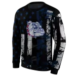 personalized gonzaga bulldogs distressed flag blue black hoodie best selling