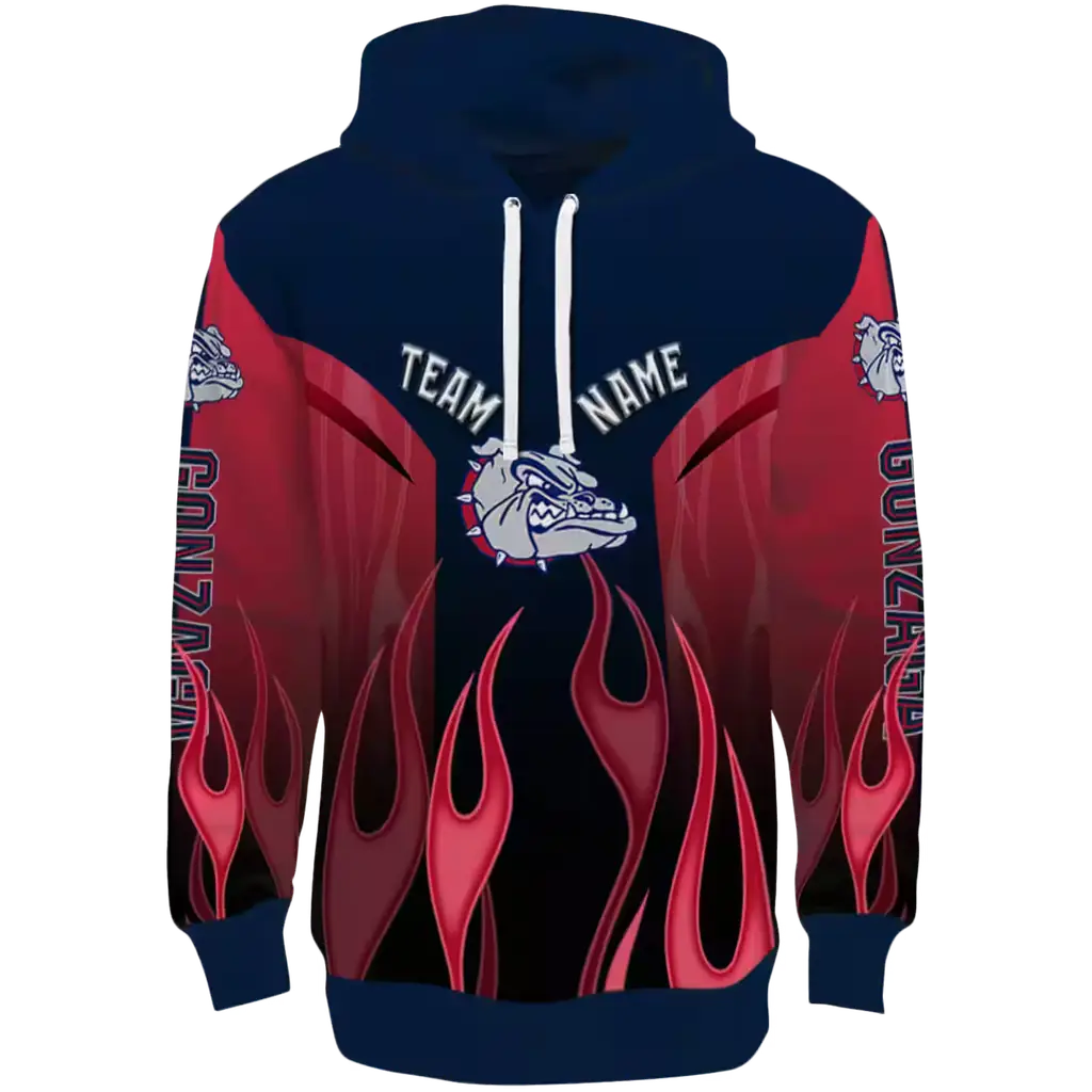 personalized gonzaga bulldogs flame design blue hoodie best selling personalized gonzaga bulldogs flame design blue hoodie best selling