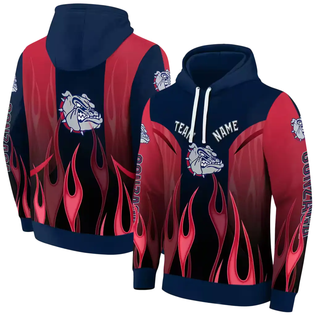 personalized gonzaga bulldogs flame design blue hoodie fashion forward personalized gonzaga bulldogs flame design blue hoodie fashion forward