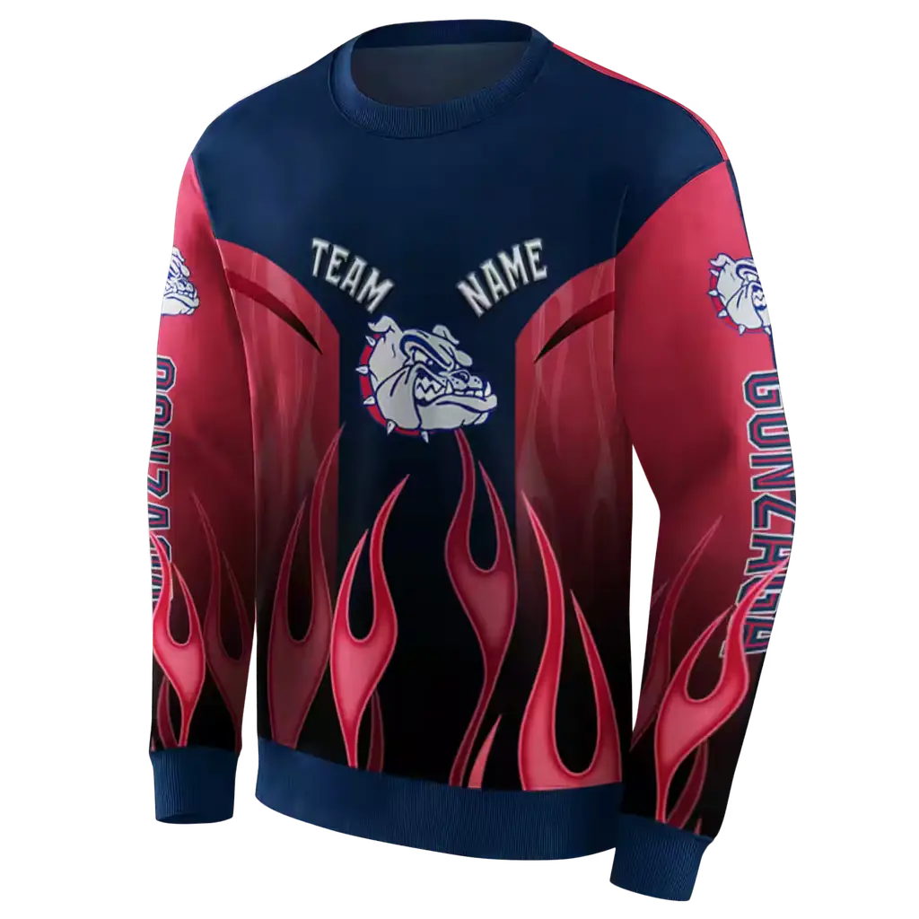 personalized gonzaga bulldogs flame design blue hoodie new arrival personalized gonzaga bulldogs flame design blue hoodie new arrival