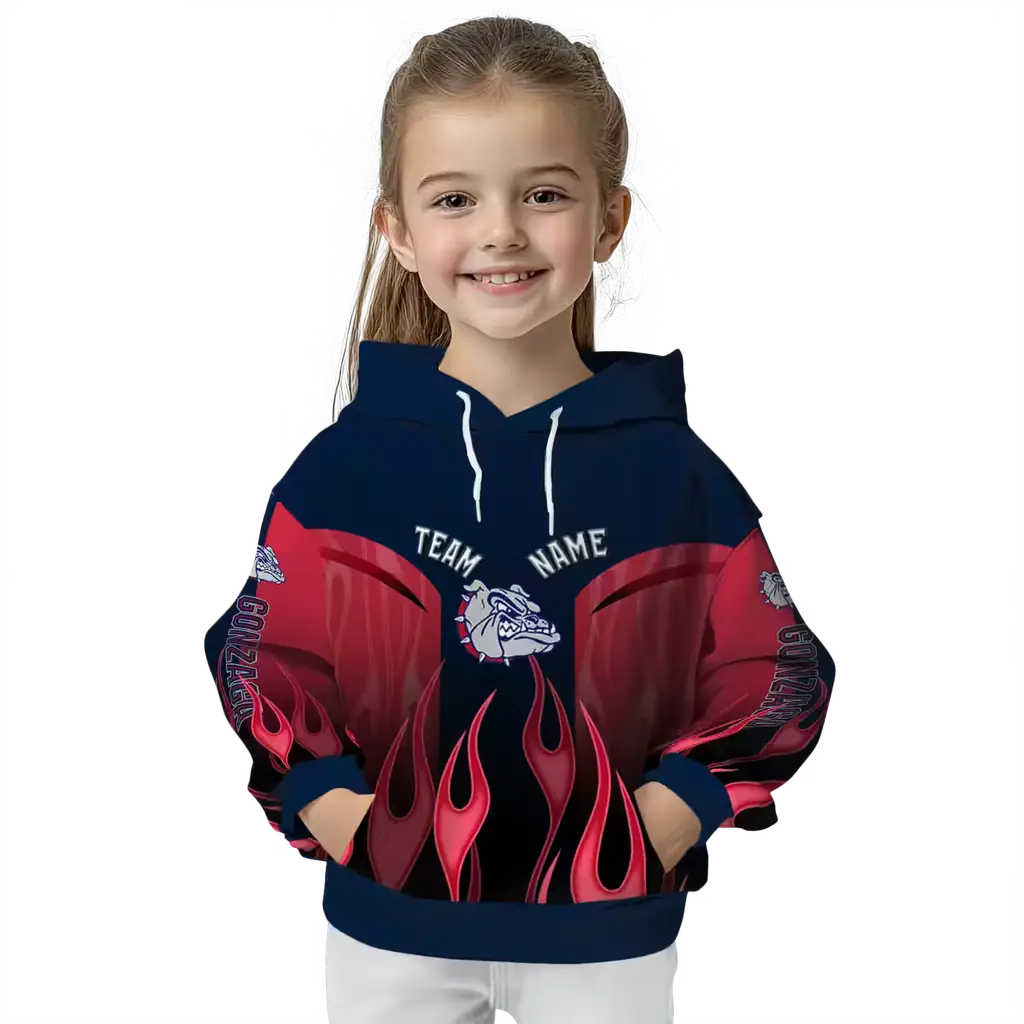 personalized gonzaga bulldogs flame design blue hoodie top rated personalized gonzaga bulldogs flame design blue hoodie top rated