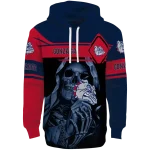 personalized gonzaga bulldogs grim reaper blue black hoodie best selling