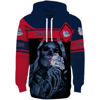 personalized gonzaga bulldogs grim reaper blue black hoodie best selling